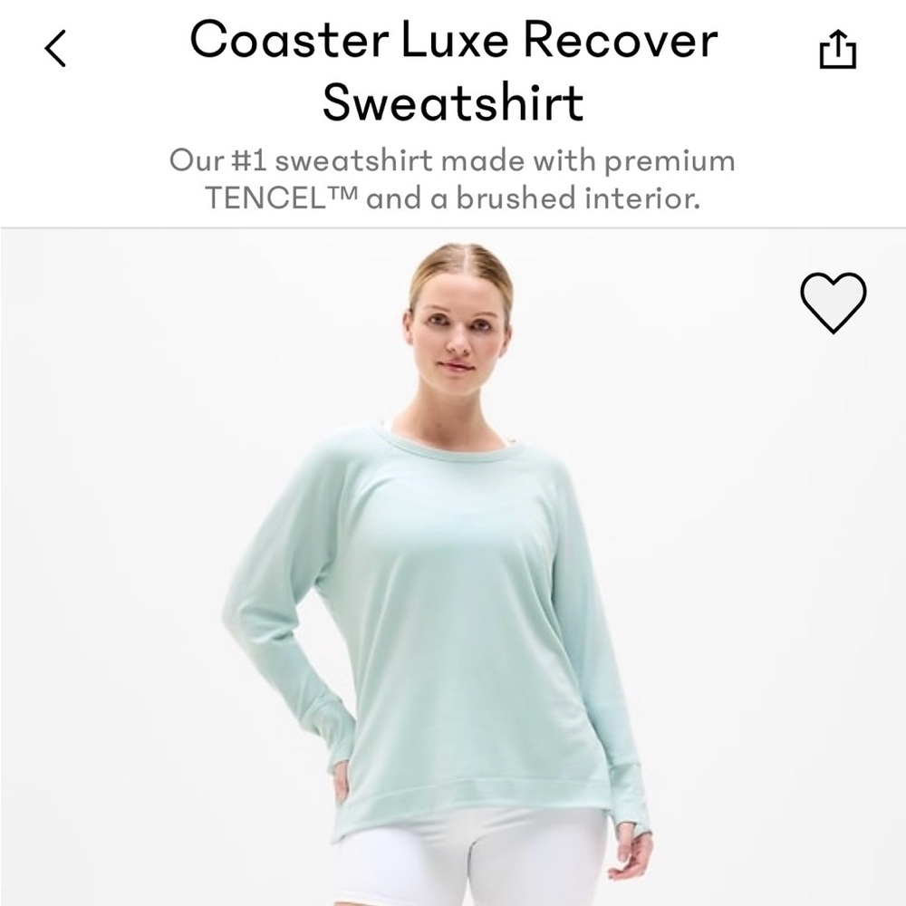 Athleta Coaster Luxe Sweatshirt Soft Blue Pullover Size 3x NWT